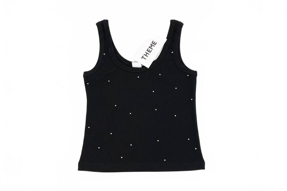 NEW THEME girls stella studded tank in black